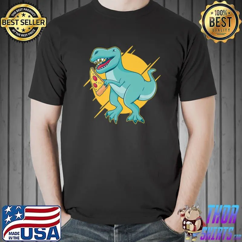 Best Dinosaur Eating Pizza Food Tyrannosaurus Rex Premium T-Shirt Unisex