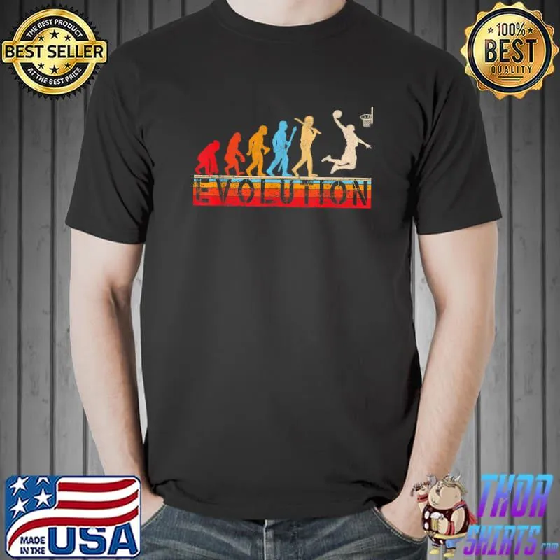 Best Funny Retro Evolution Basketball players Basketball Fans T-Shirt