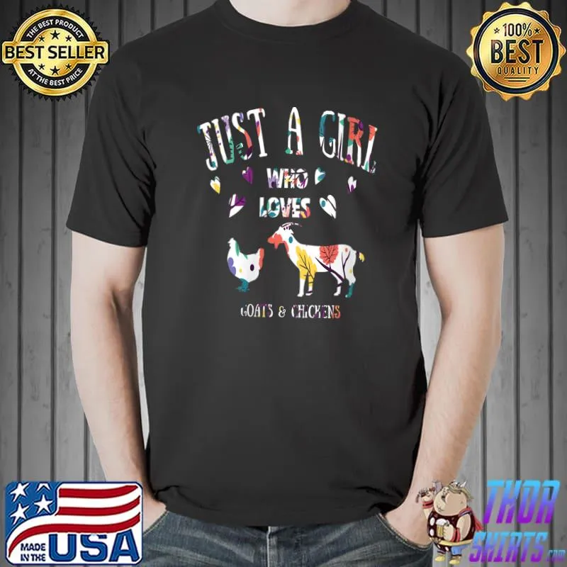 Best Goat And Chicken Animal Lovers Slogan Floral Graphic Gift T-Shirt Unisex