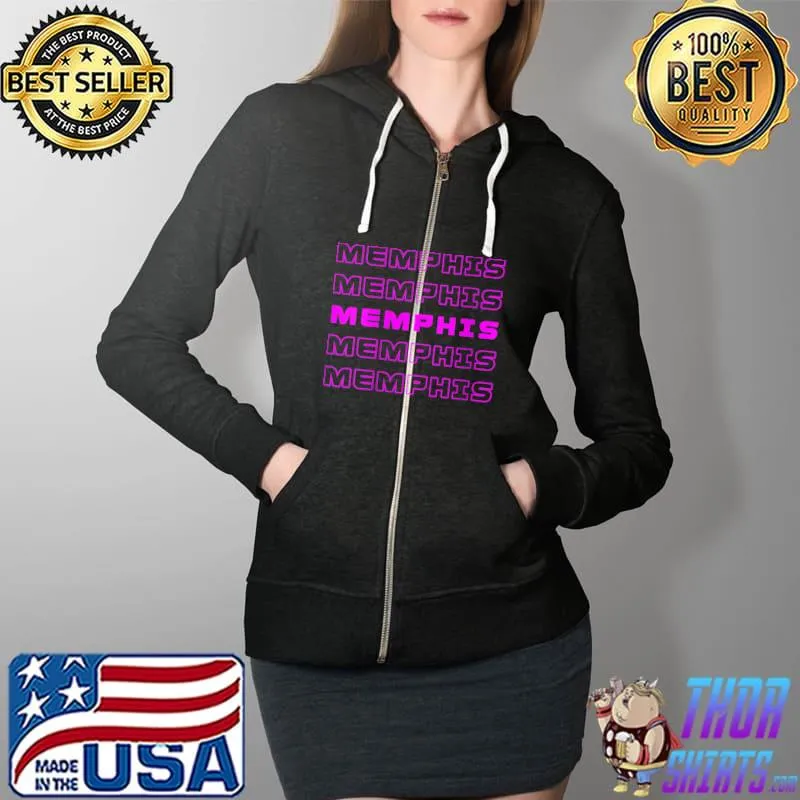 Best Memphis City, Memphis Tennessee pink style T- Full Zip Hooded