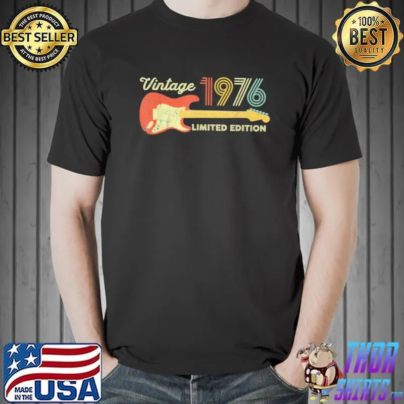 Best of 1976 Birthday – Retro Guitarist 46th Birthday T-Shirt Unisex