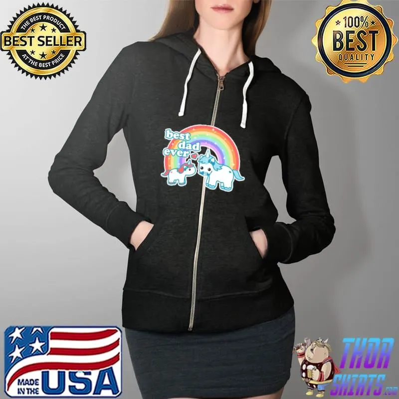 Best Unicorn Dad Ever Unisex T-Shirt Full Zip Hooded