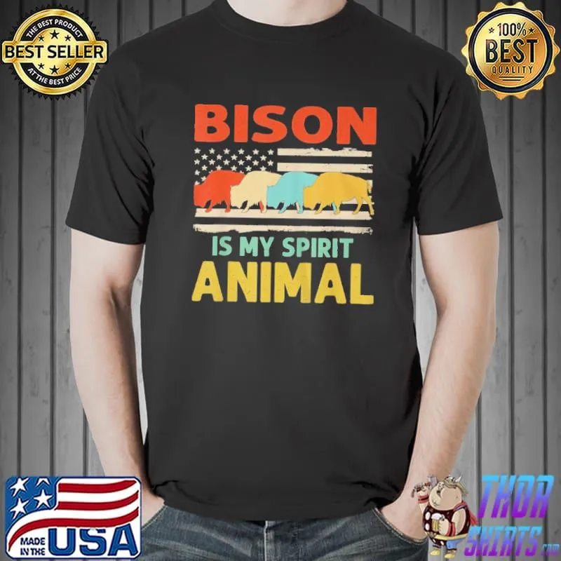 Bison animals American flag Unisex