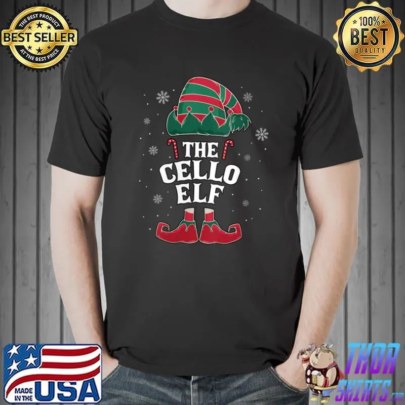 Cellist The Cello Elf Christmas Classical Music Orchestra T- Unisex
