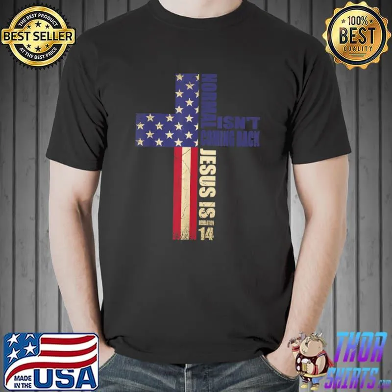 Christian American Flag Normal Isn't Coming Back Jesus Is T-Shirt Unisex