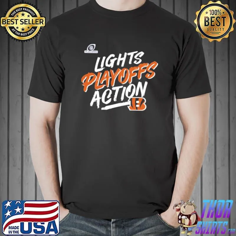 Cincinnati Bengals 2021 Nfl Playoffs Bound Lights Action Unisex T-Shirt Unisex