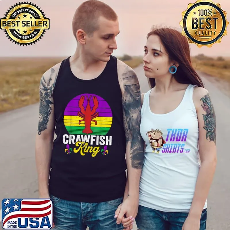 Crawfish Lobster King Mardi Gras Shirt, Kids Boys Men T-Shirt Tank Top