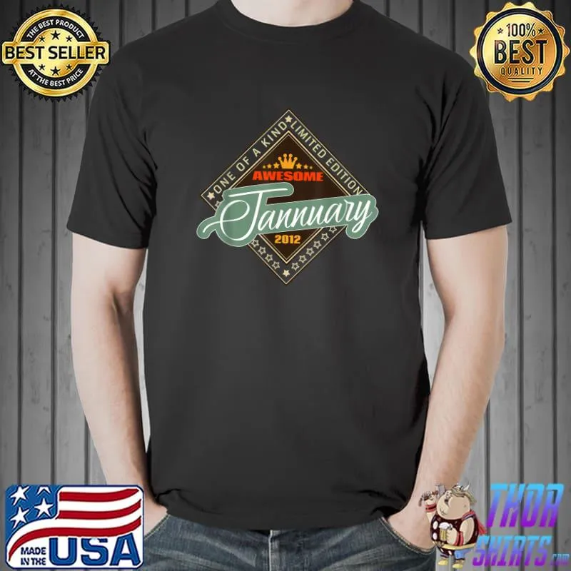 Distressed Vintage Awesome Since January 2012 9 Years Old T-Shirt Unisex
