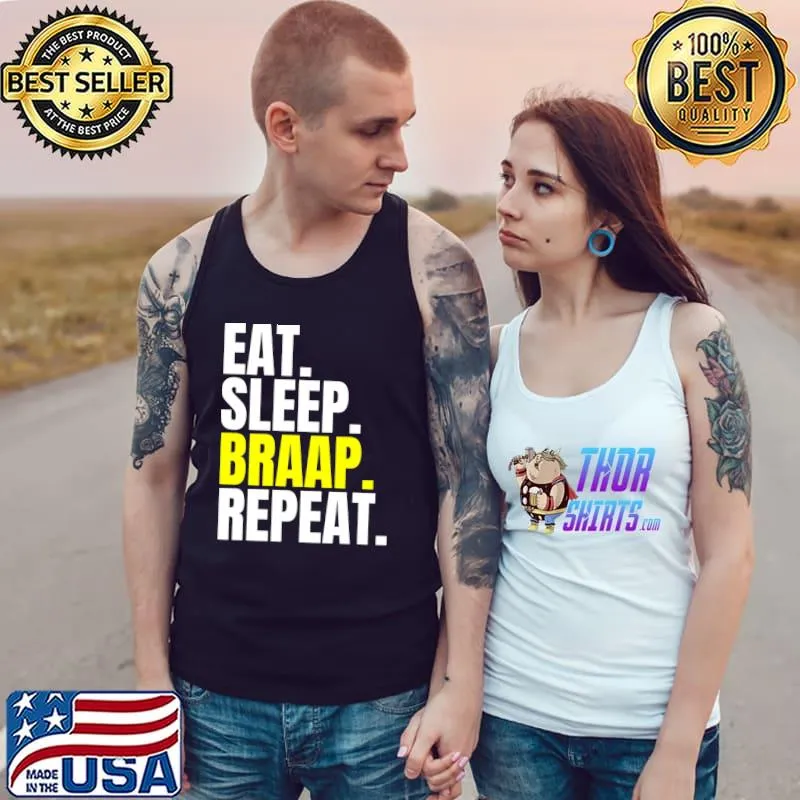 Eat Sleep Braap Repeat Float One Wheel Electric Skateboard T Shirt Tank Top