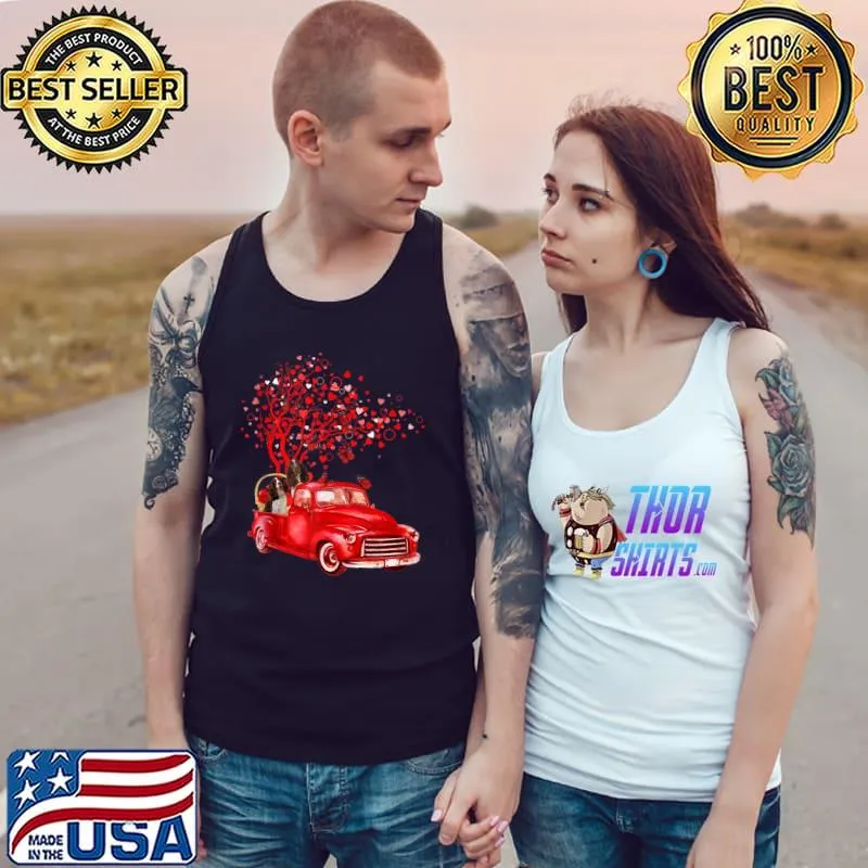 English Springer Spaniel Riding Truck Valentine Butterfly T- Tank Top
