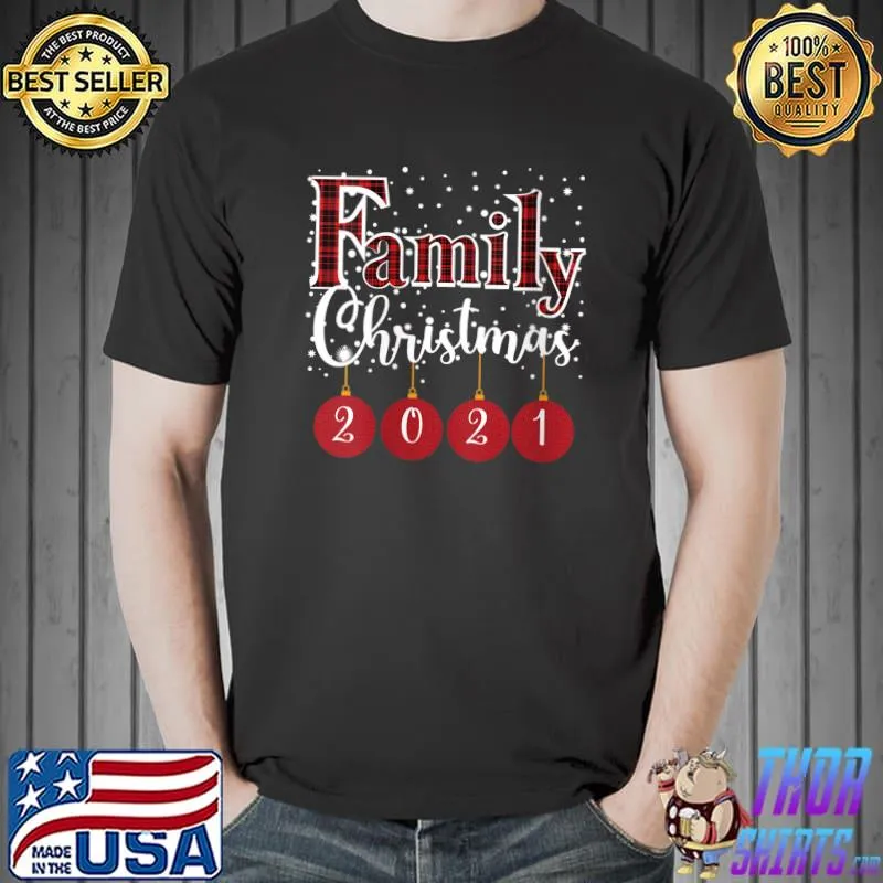 Family Christmas 2021 Buffalo Plaid Matching Pajama T-Shirt Unisex