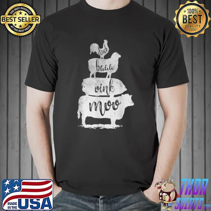 Farm Animals Vintage Pyramid Farmer Country Girl Gift T Shirt Unisex