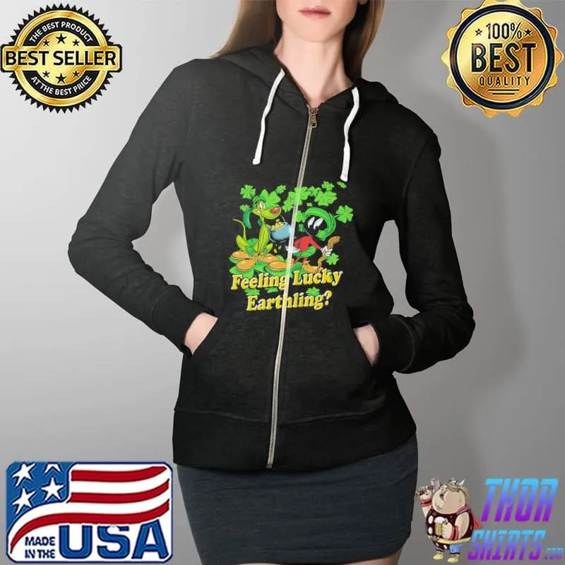 Feeling lucky earthling looney tunes Full Zip Hooded