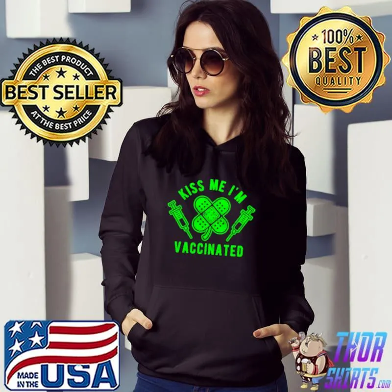 Funny Kiss me vaccinated t shirt