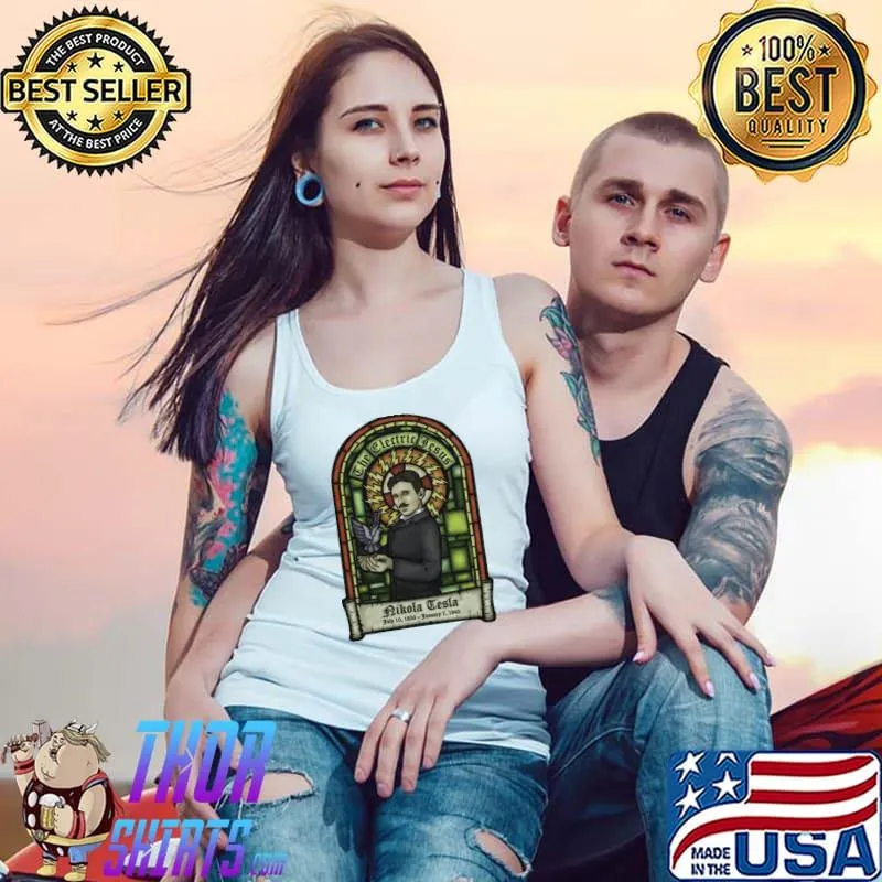 Funny Nikola Tesla Art Vintage Unisex T-Shirt Tank Top
