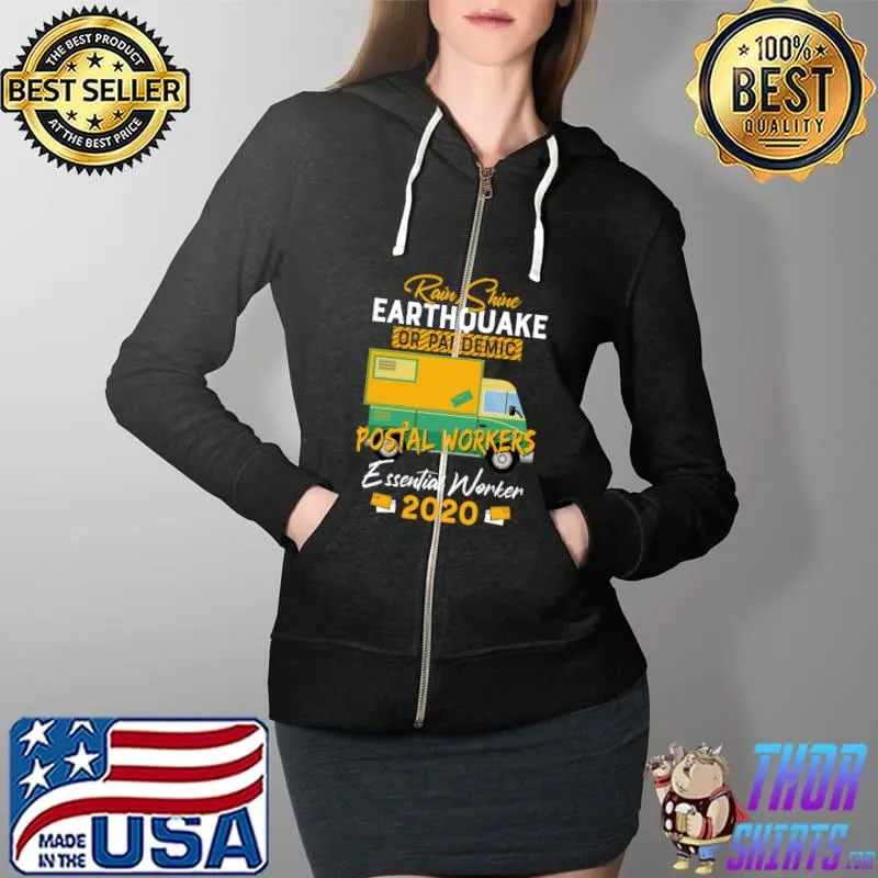 Funny Postal Workers Essential Worker 2020 Funny Mail Lady Postman T-Shirt Full Zip Hooded