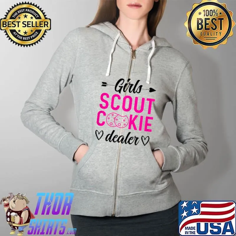 Funny Scout For Girls Cookie Dealer Women Funny T-Shirt Full Zip Hooded