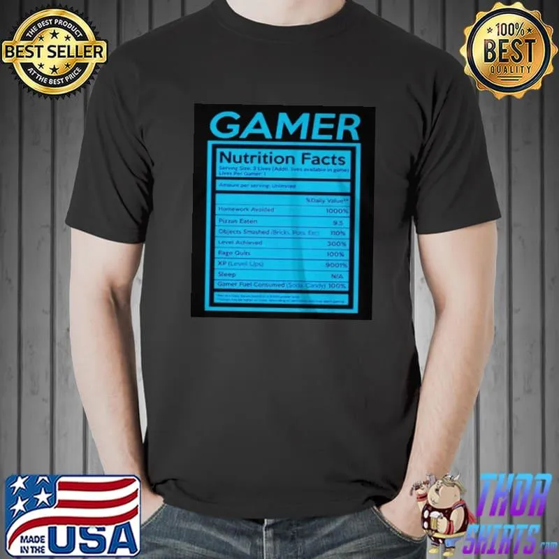 Gamer nutrition facts Unisex