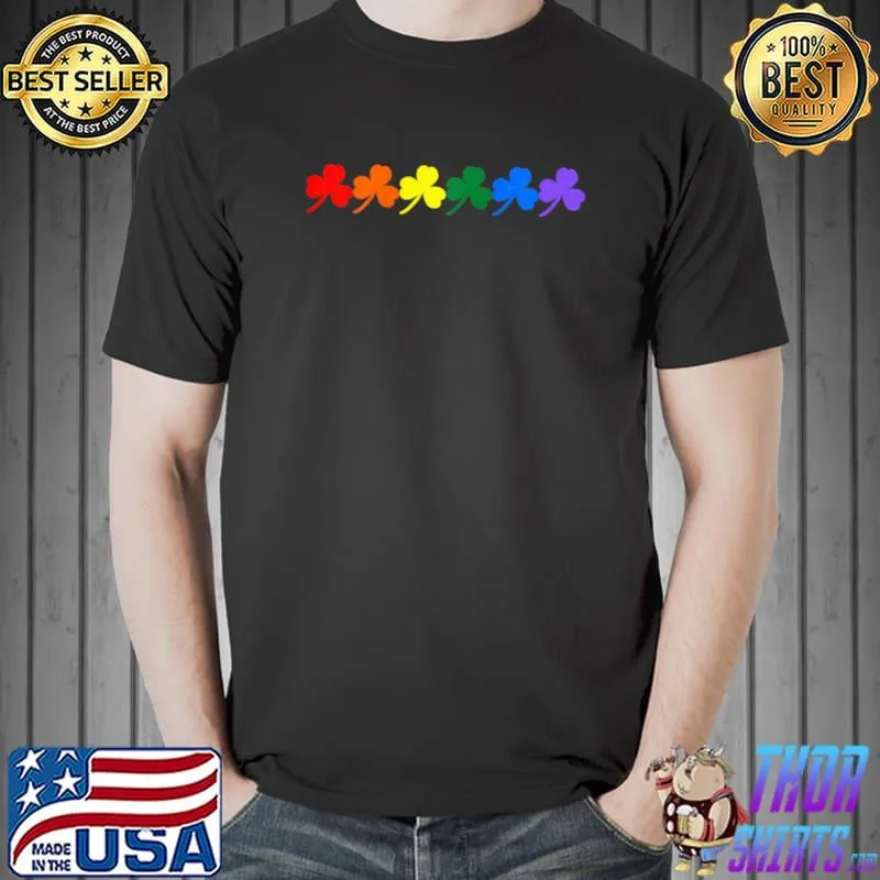 Gay Pride St.Patrick's Day, Lgbtq, Retro Rainbow Clovers T- Unisex