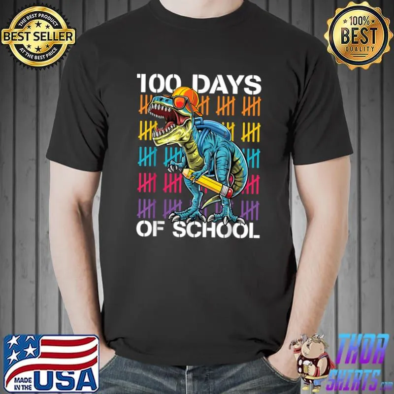 Happy 100th Day of School Teachers 100 Days T-Rex T-Shirt Unisex