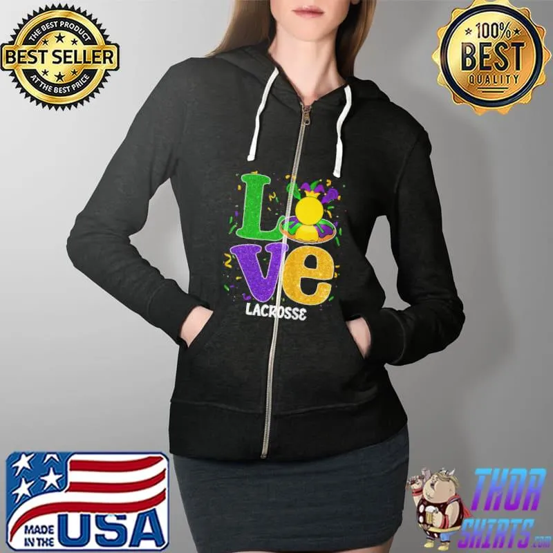 I love lacrosse mardI gras costume Full Zip Hooded