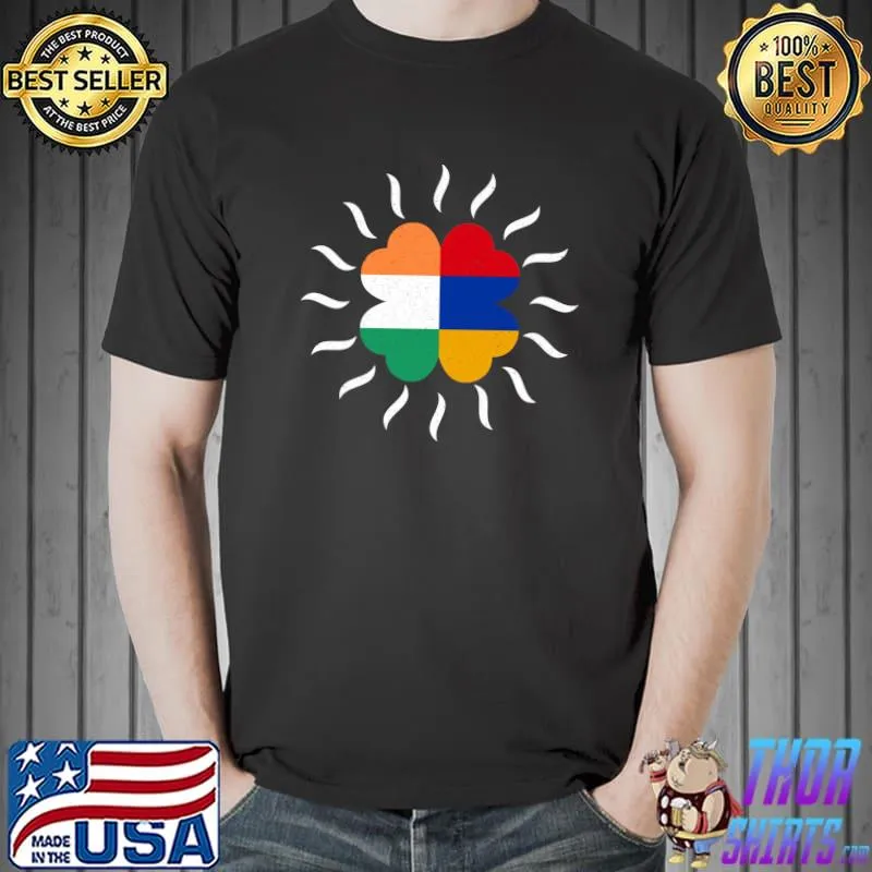 Ireland Armenia Flag Shamrock Irish St Patricks Day T- Unisex