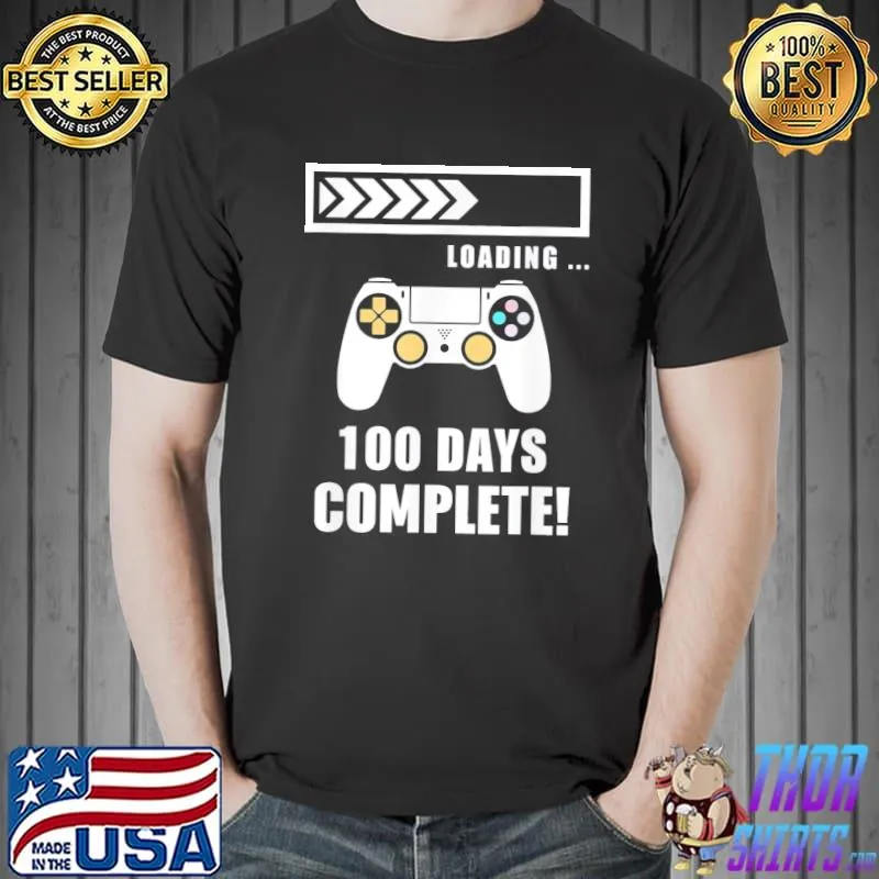 Level 100 Days Of School Complete Gamer Video Games T-Shirt Unisex