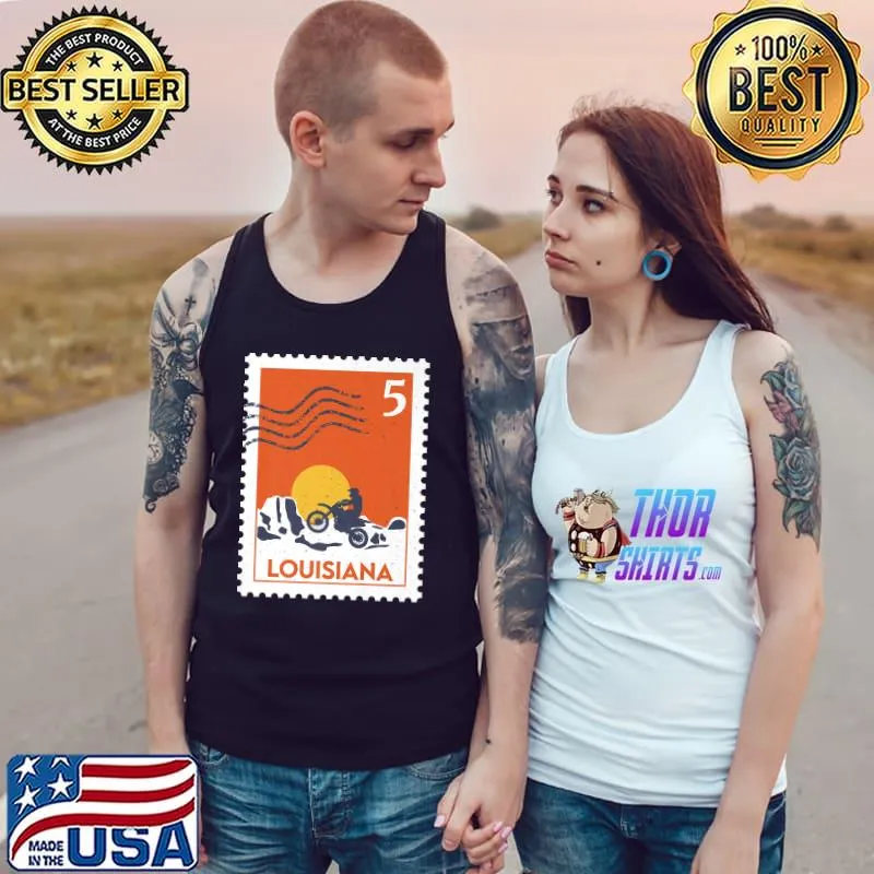 Louisiana Vintage Retro Style USA T-Shirt Tank Top