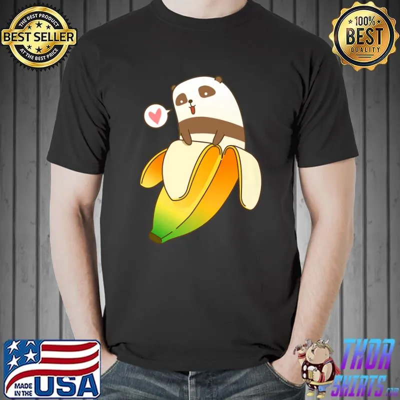 Men's Women's Kids Graphic Tees - Banana Panda Short Sleeve Premium T-Shirt Unisex