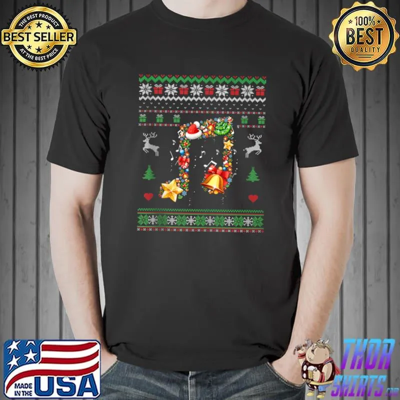 Music Note Carols Christmas Ugly Sweater Musical Teacher T- Unisex
