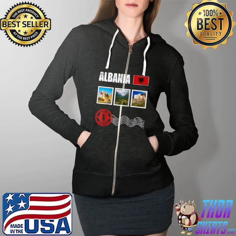 Nice Albania Flag,Flag of Albania,Albania T- Full Zip Hooded