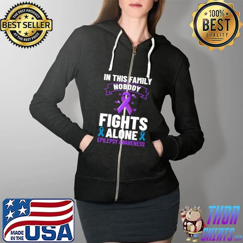 Nice Epilepsy Awareness Purple Ribbon Bracelet Warrior Premium T-Shirt Full Zip Hooded