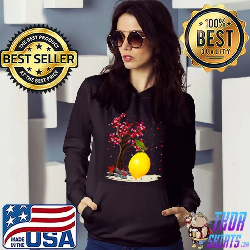 Nice Funny Lemon Fruit Lover Heart Tree Lemon Valentine's Day Premium T-Shirt Hoodie
