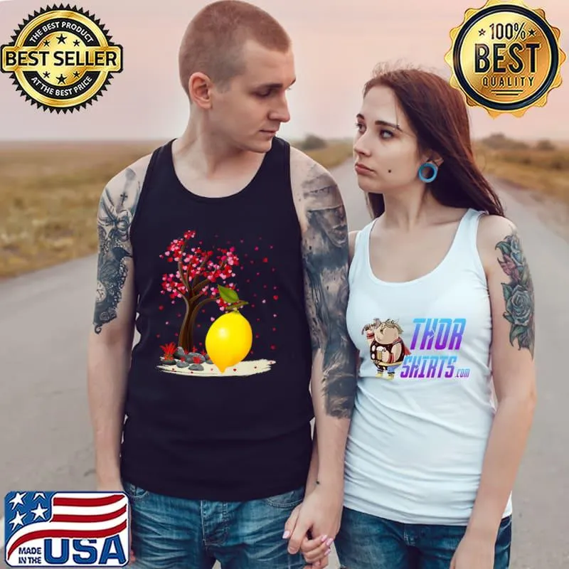 Nice Funny Lemon Fruit Lover Heart Tree Lemon Valentine's Day Premium T-Shirt Tank Top