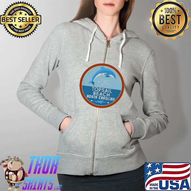 Nice Funny topsail beach north carolina nc dolphin lover Full Zip Hooded