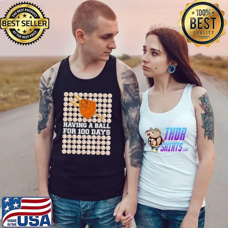 Nice Having A Ball for 100 Days Baseball Boy Smarter School Shirt Tank Top