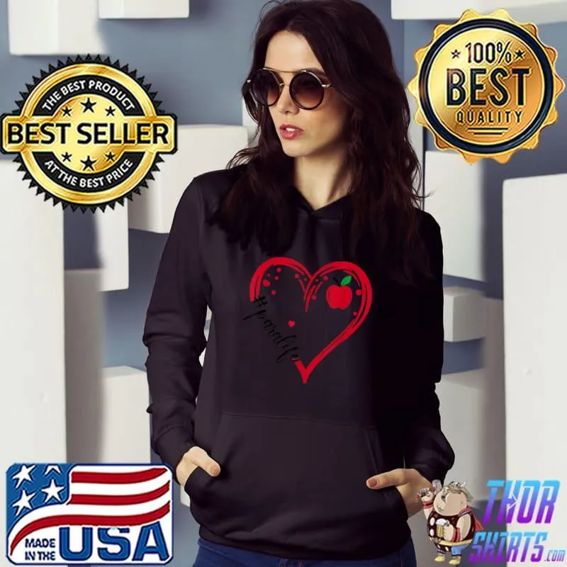 Nice LOVE Paraprofessional Life Apple Heart Teacher Appreciation T-Shirt