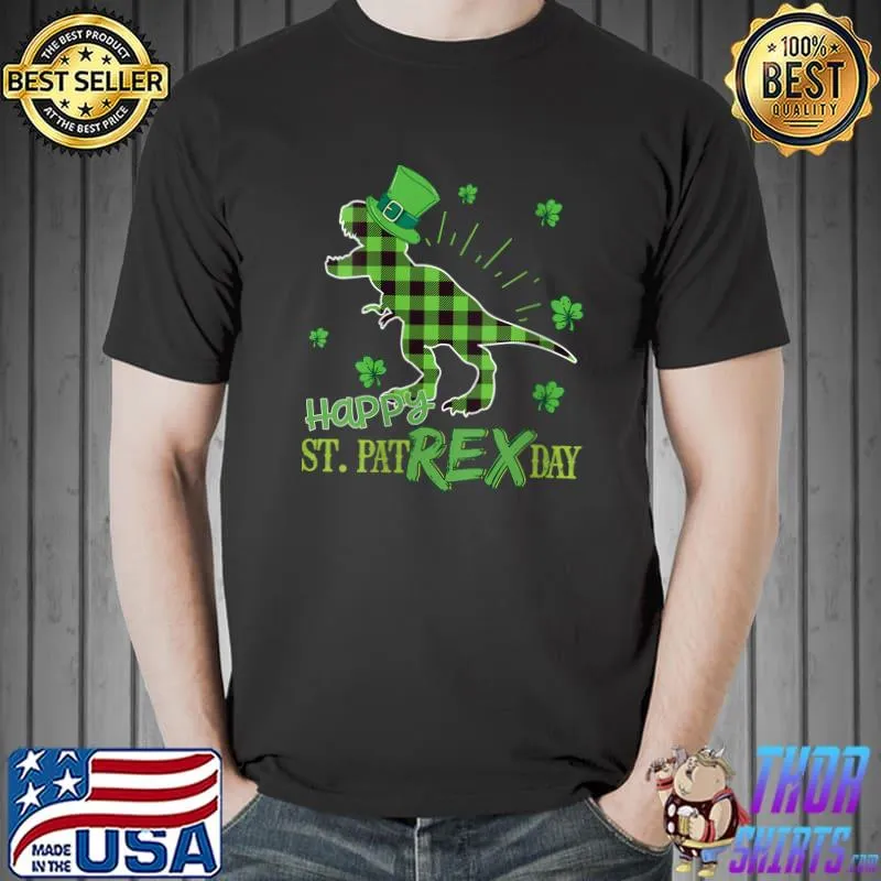 Nice St Patricks Happy St Pat Rex Day T Rex Dinosaur Boys T-Shirt Unisex