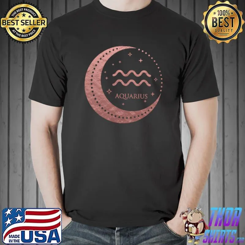 Official Boho Aquarius Constellation Moon Birthday T-Shirt Unisex