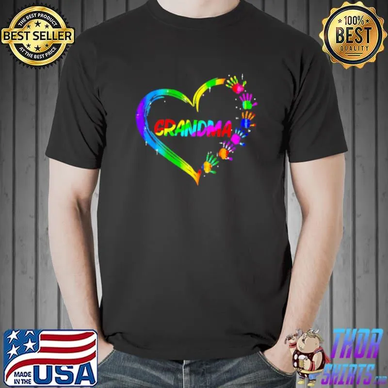 Official Gradient Heart Shape Grandma Shirt Unisex