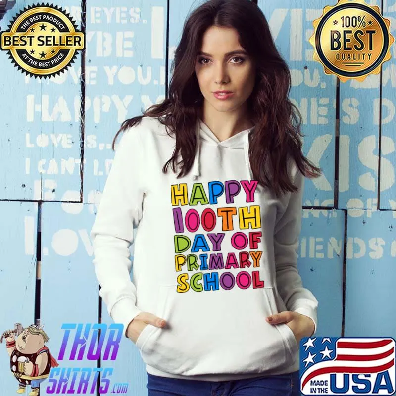 Official Happy 100th Day of Primary School Teachers Kids Students T-shirt