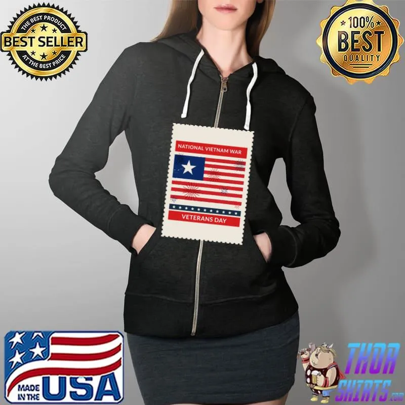 Official National Vietnam War Veterans Day T Shirt Full Zip Hooded