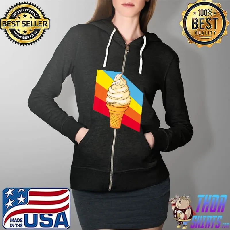 Original Ice Cream Lover Summer Sundae Premium T-Shirt Full Zip Hooded