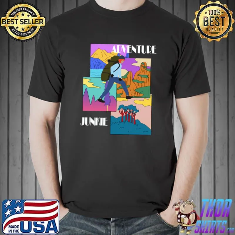 Outdoor Junkie- Adventure Camping Hiking Trekking Lover T-Shirt Unisex