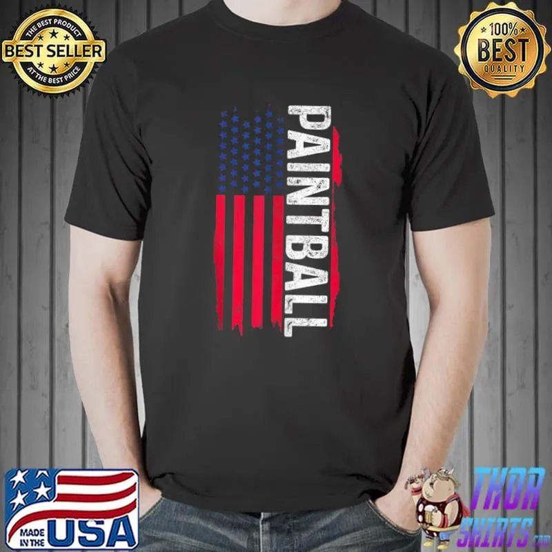 Paintball Patriotic American Flag T Shirt Unisex