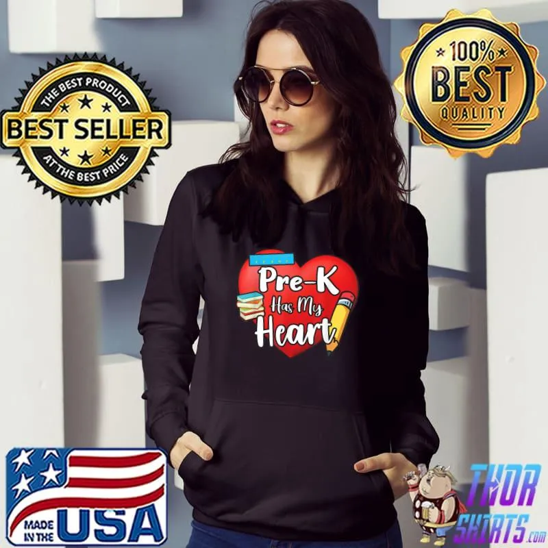 Pre-k Has My Heart Teacher Valentines Day T-Shirt