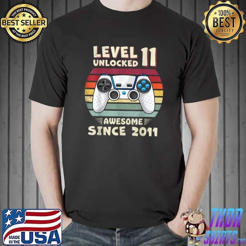 Premium 11yr BDay Son Boy Funny Gamer 11th 11 Years Old Birthday T-Shirt