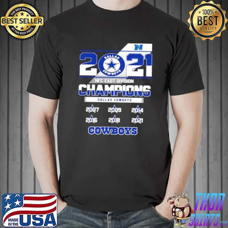 Premium 2021 NFC East Division Champions Dallas Cowboys 2007 2021 Unisex