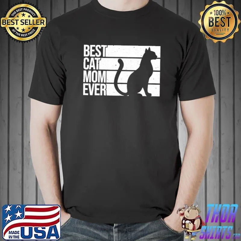 Premium Cute Cat Mom Art For Women Girl Cat Pet Animal Kitten Lovers T-shirt
