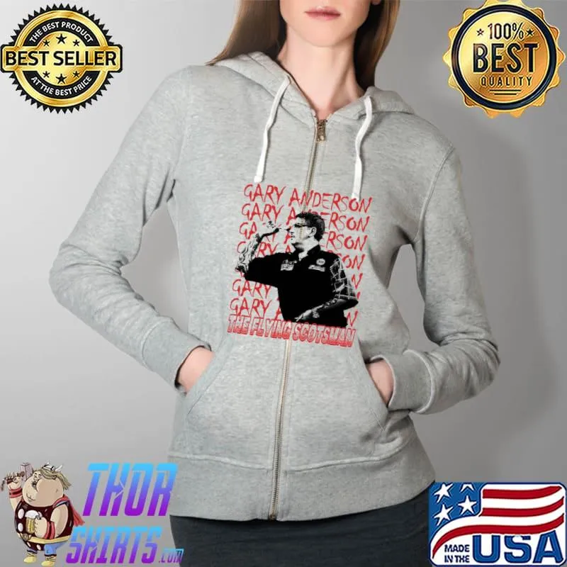 Premium Gary Anderson The Flying Scotsman Artwork Unisex T-Shirt Full Zip Hooded